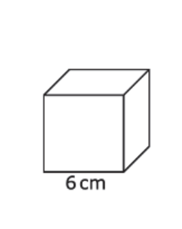 Würfel mit einer Kantenlänge von 6 cm